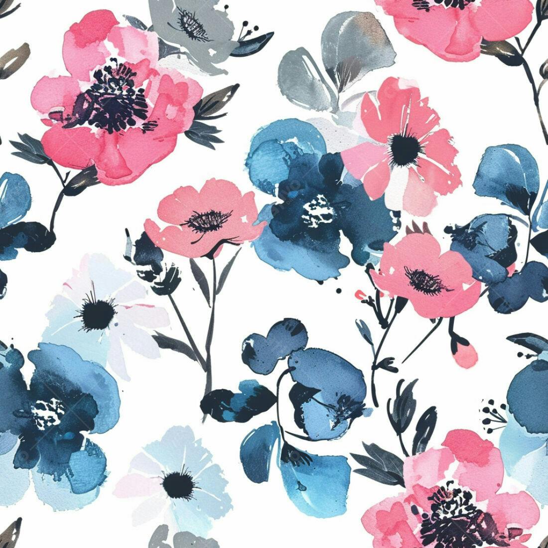 Textura Floral aquarela para papel de parede