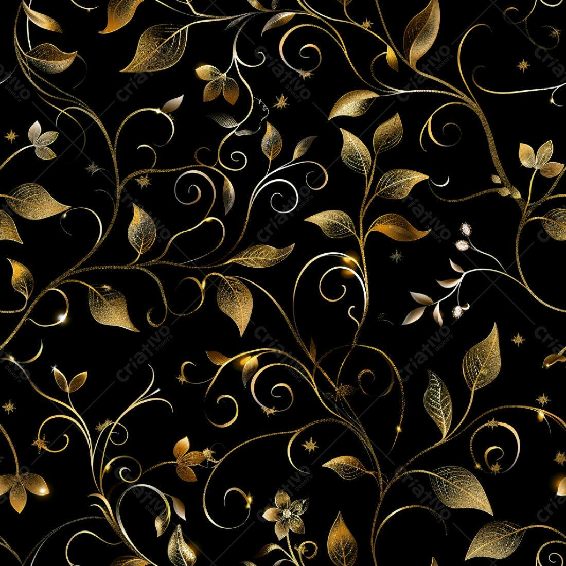 Textura Folhagem Dourada para Fundo Elegante
