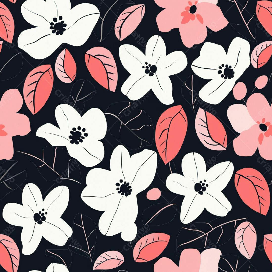 Textura floral rosa e branca para fundo
