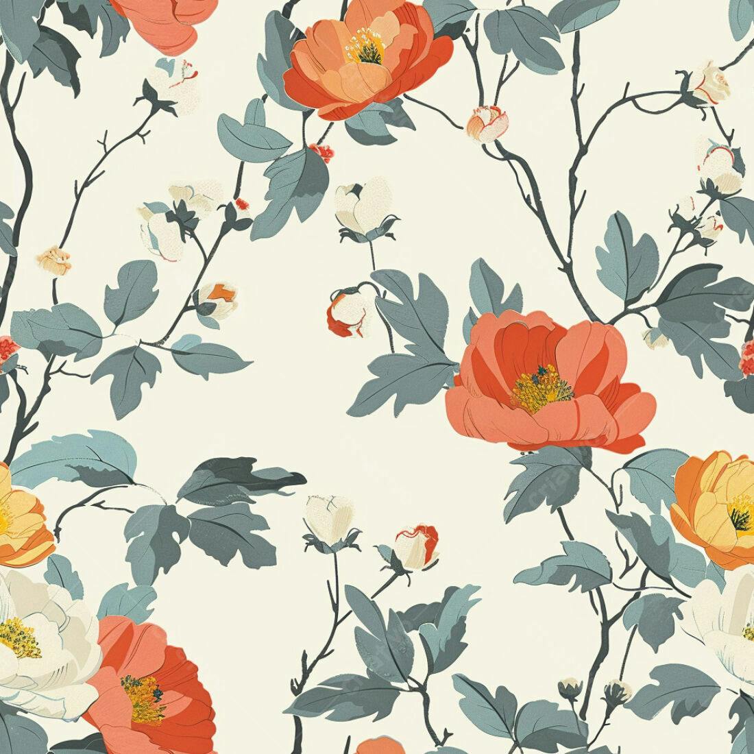 Textura floral para papel de parede