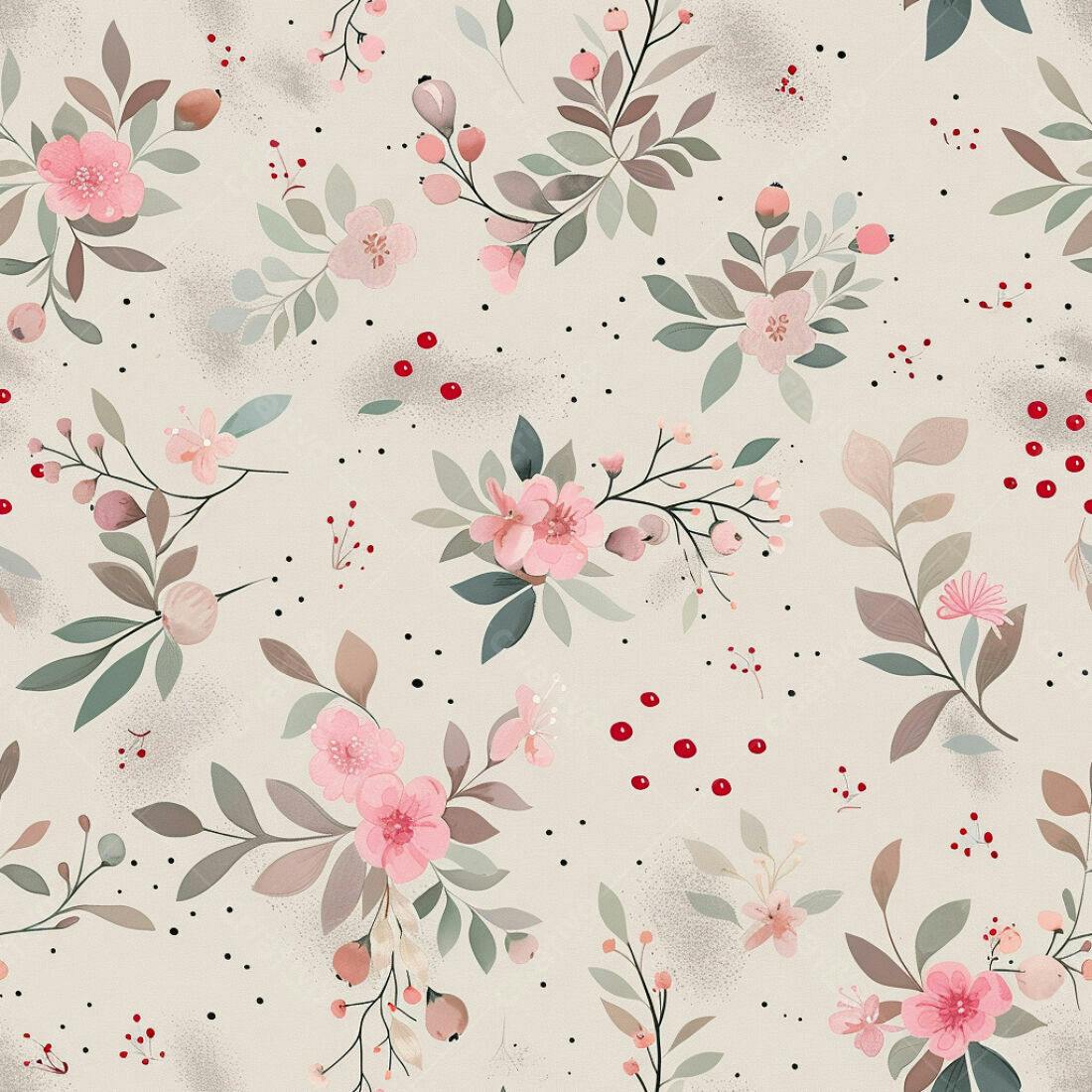 Textura Floral Romântica para Papel de Parede