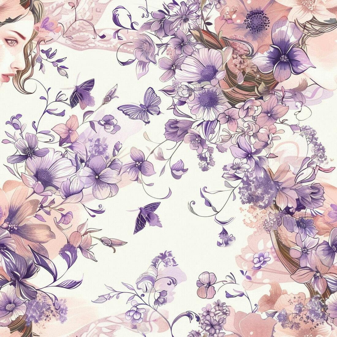 Textura floral romântica para papel de parede