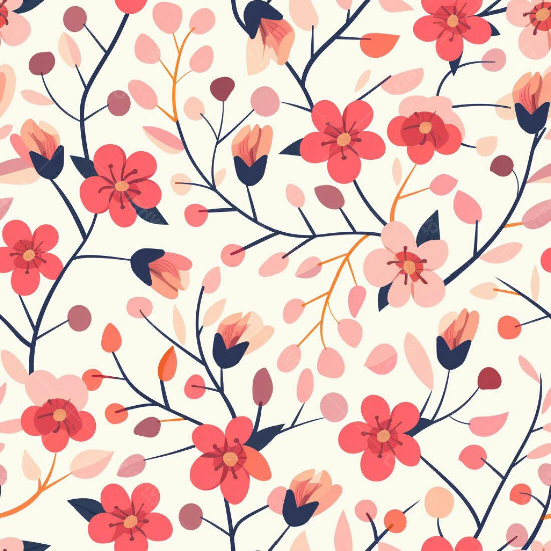 Textura floral romântica para papel de parede