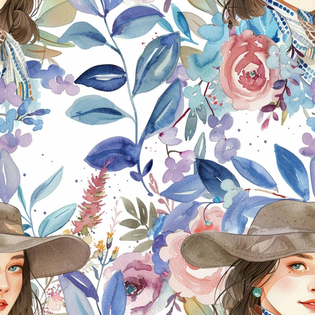 Textura Floral aquarela para papel de parede