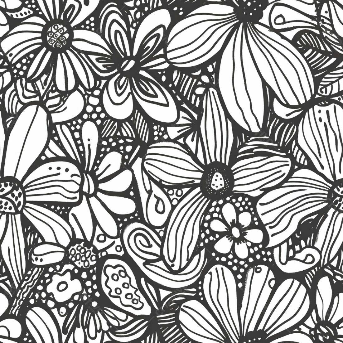 Textura floral monocromática para papel de parede