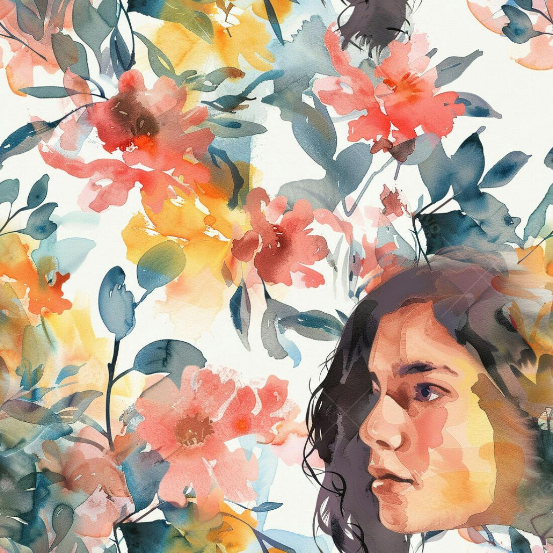 Textura Floral aquarela para fundo romântico