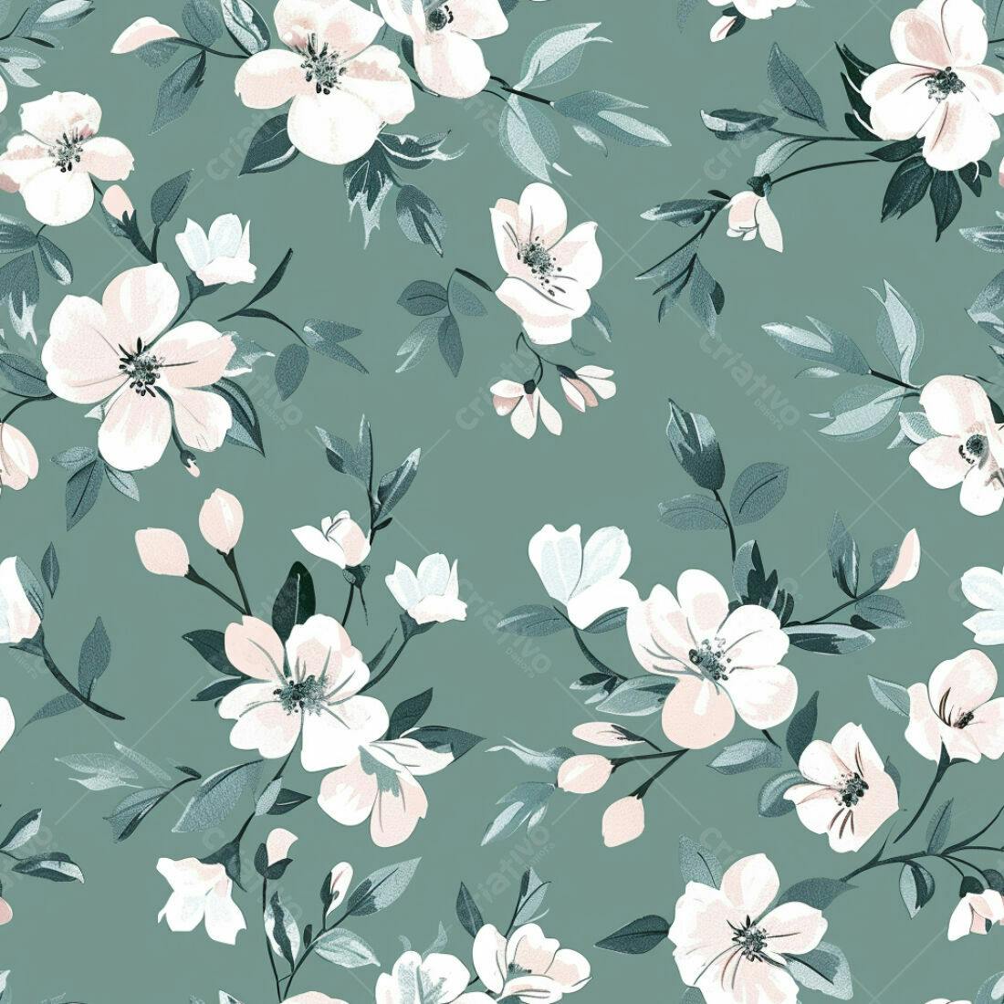 Textura Floral Branca e Rosa para Fundo