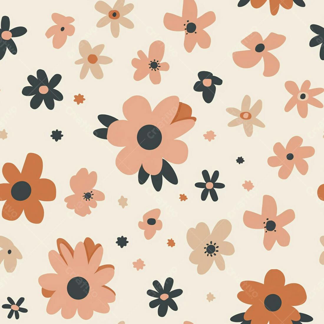 Textura floral pêssego e terracota para fundo