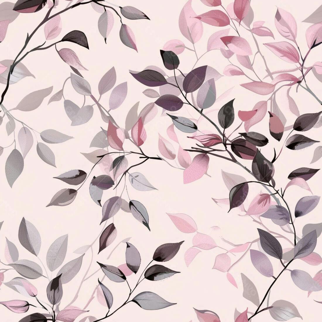 Textura Folhas Rosa e Cinza para Fundo