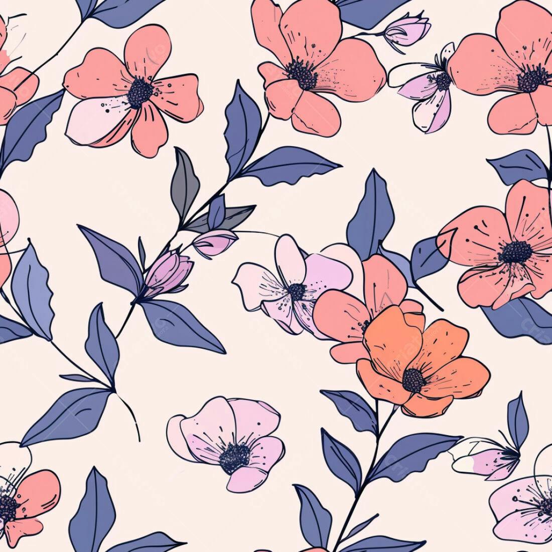 Textura floral romântica para papel de parede