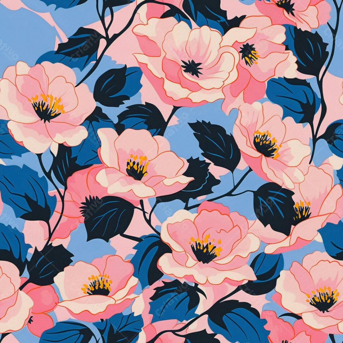 Textura floral romântica para papel de parede