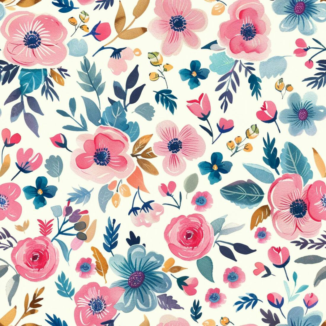 Textura floral aquarela para papel de parede