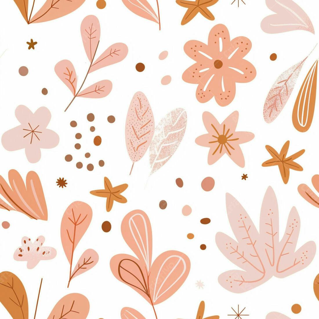Textura floral pêssego e marrom para fundo