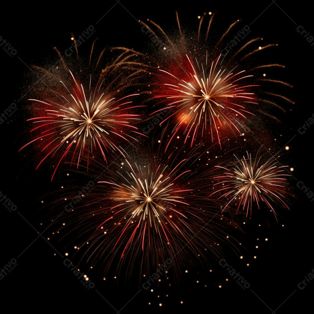 Textura Fogo de Artifício Vermelho e Dourado para Fundo