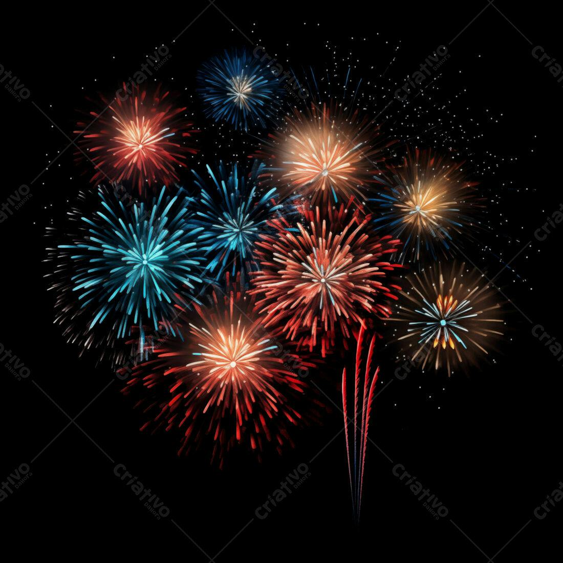 Textura Fogo de Artifício para Fundo Festivo