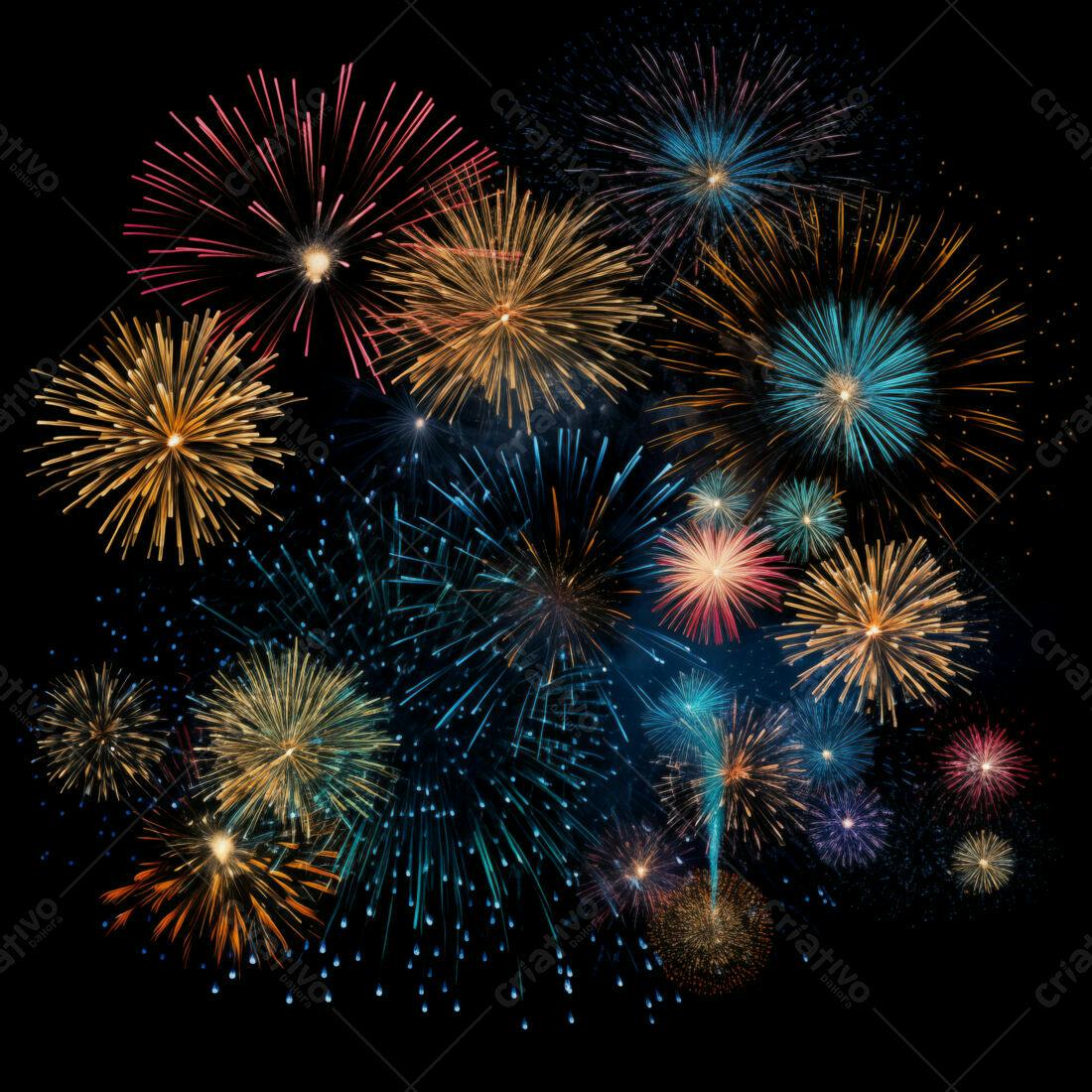 Textura Fogo de Artifício para Fundo Festivo