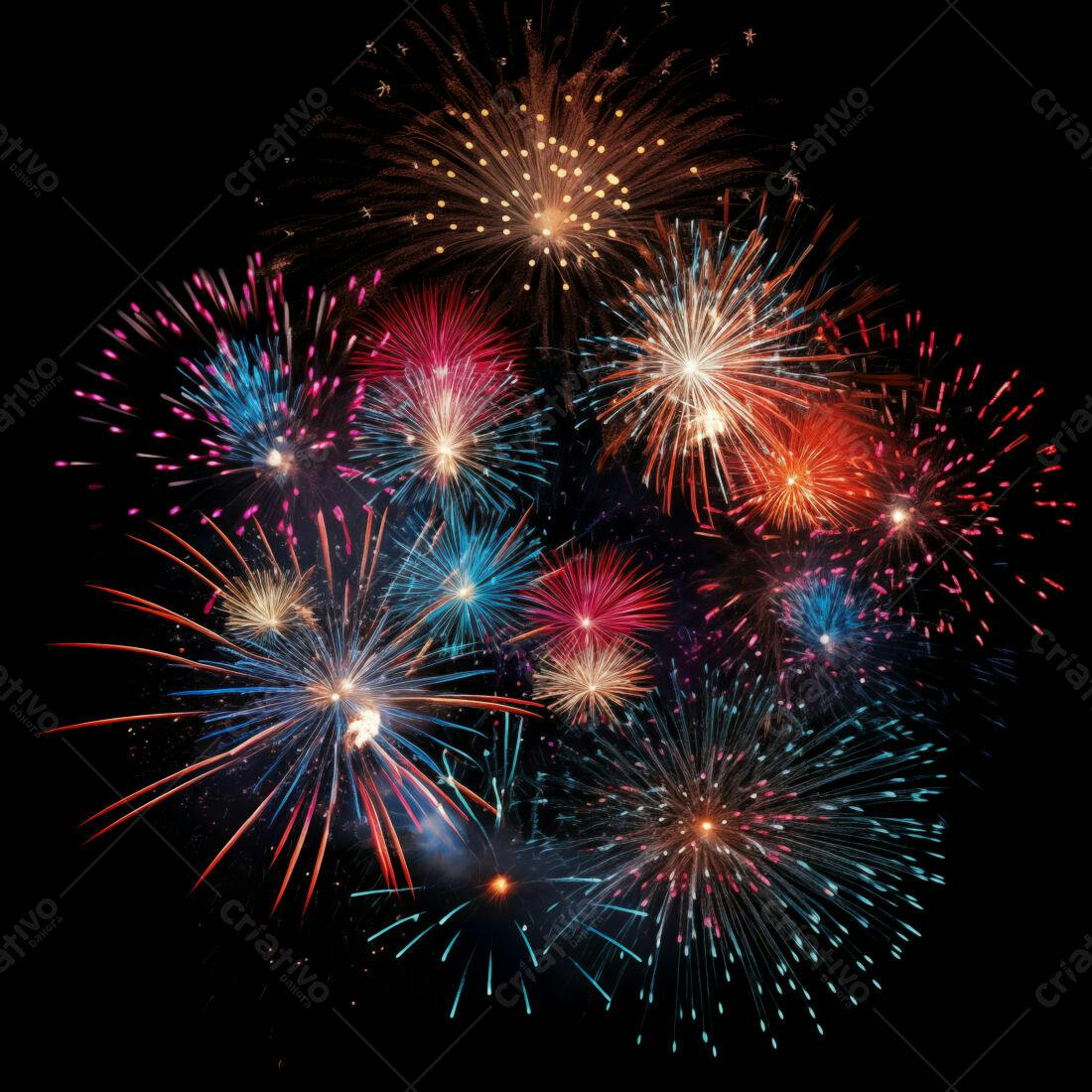 Textura Fogo de Artifício para Fundo Festivo