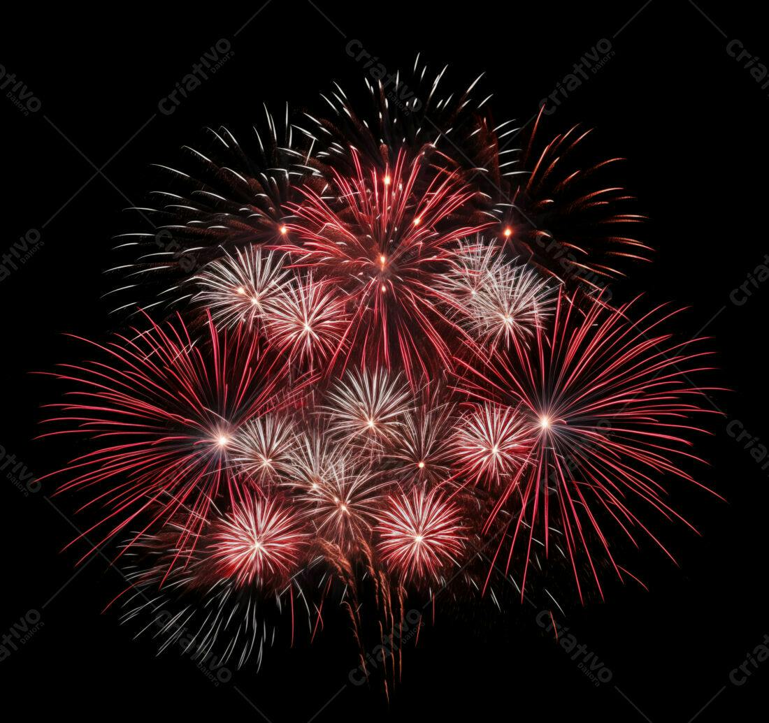 Textura Fogos de Artifício Vermelho e Branco para Fundo