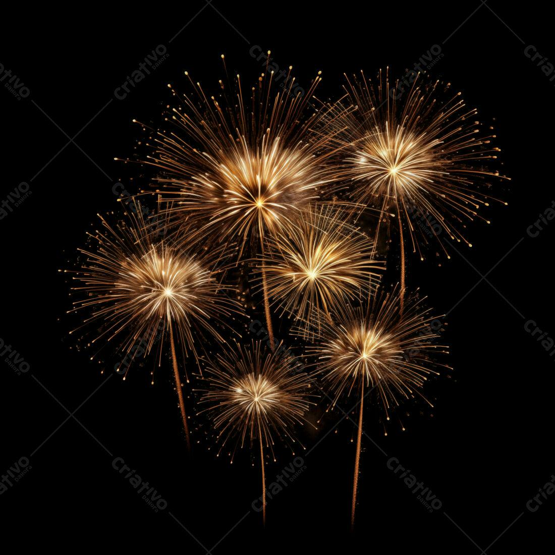 Textura Fogo de Artifício Dourado para Fundo