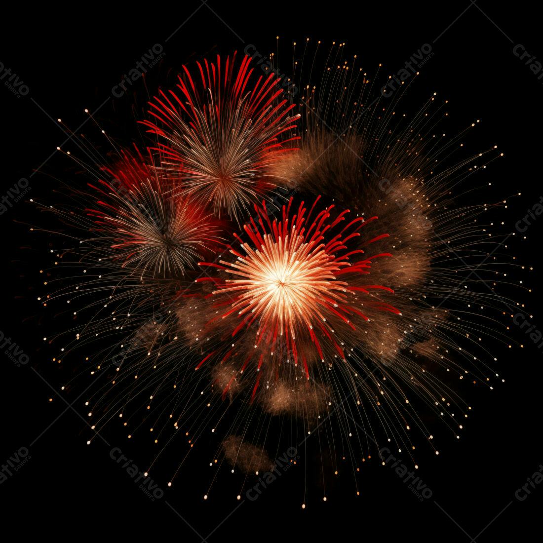 Textura Fogo de Artifício Vermelho e Dourado para Fundo