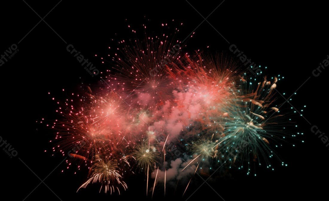 Textura Fogo de Artifício Vermelho e Verde para Fundo