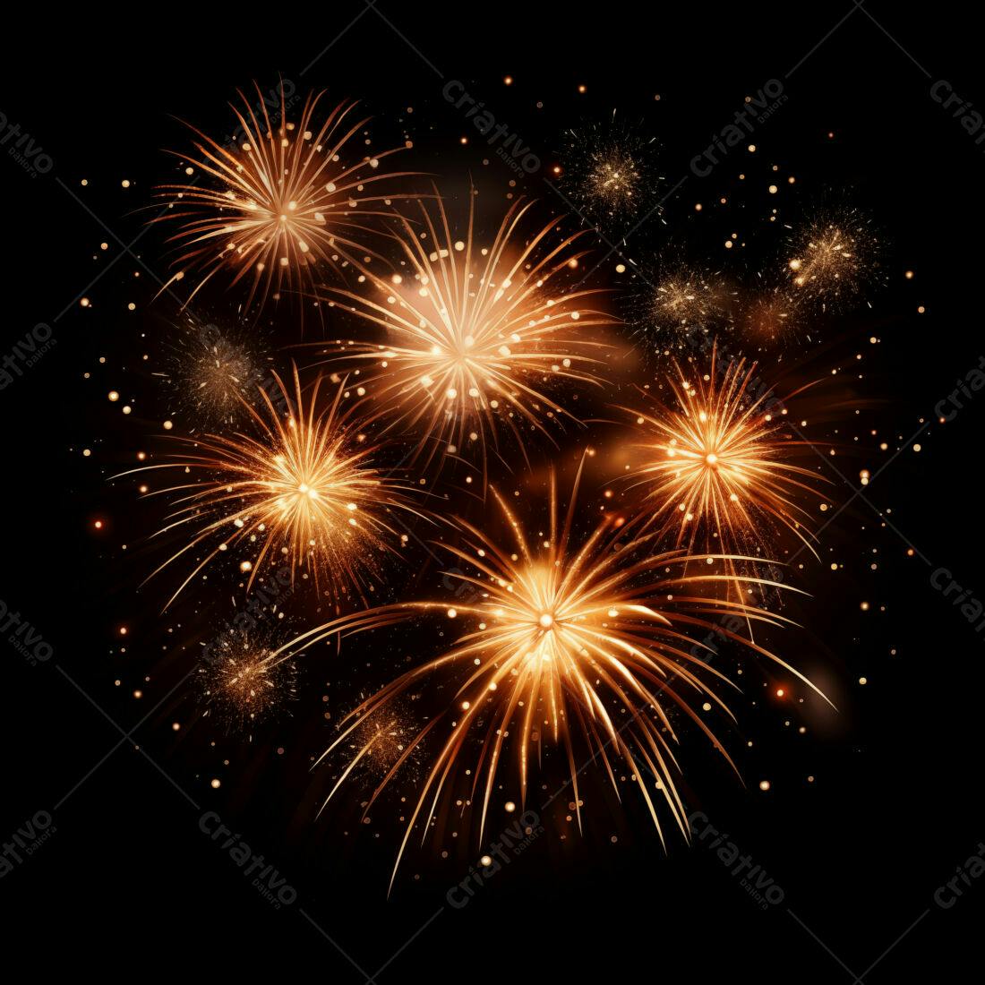 Textura Fogo de Artifício Dourado para Fundo
