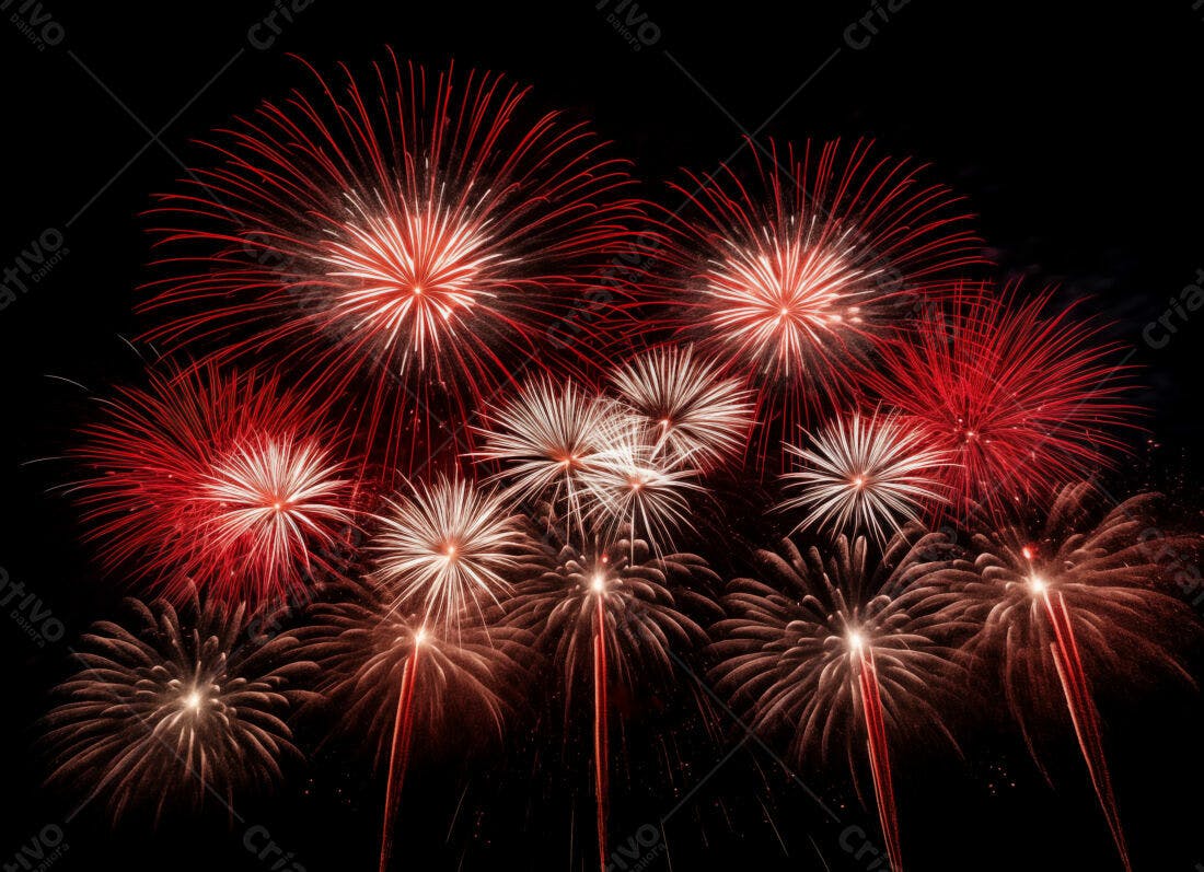 Textura Fogo de Artifício Vermelho e Branco para Fundo