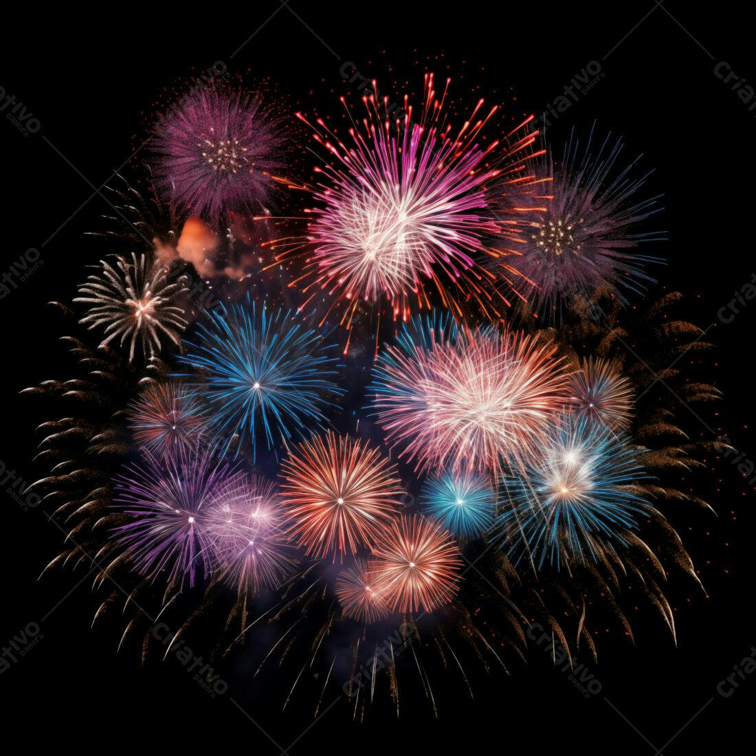 Textura Fogo de Artifício para Fundo Festivo
