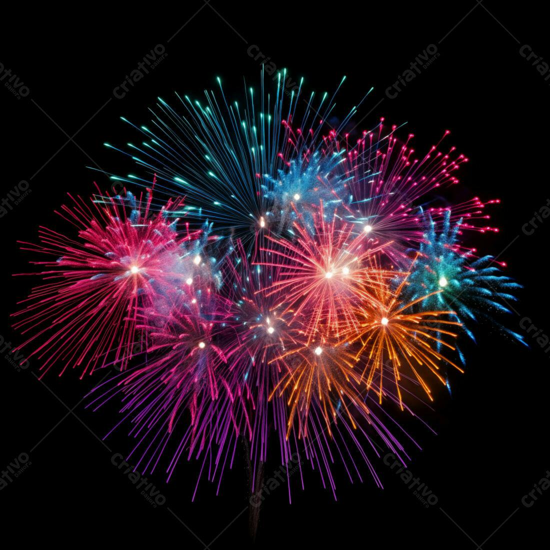 Textura Fogos de Artifício Coloridos para Fundo