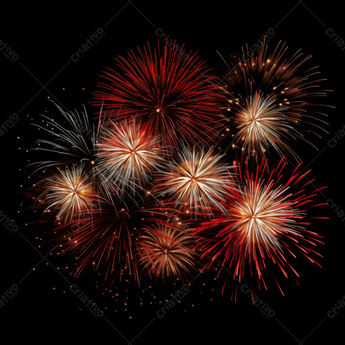 Textura Fogo de Artifício Vermelho e Branco para Fundo