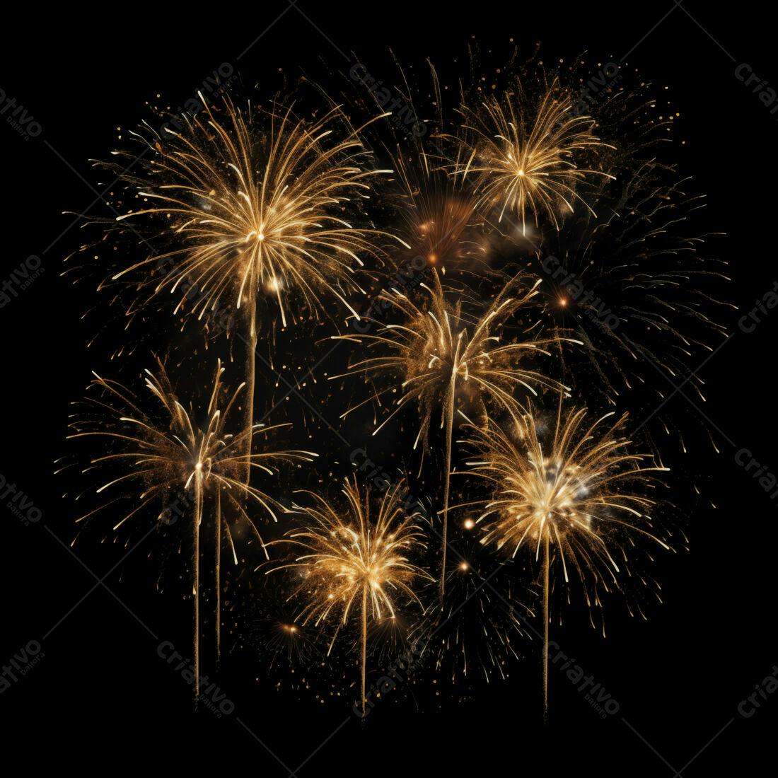 Textura Fogo de Artifício Dourado para Fundo