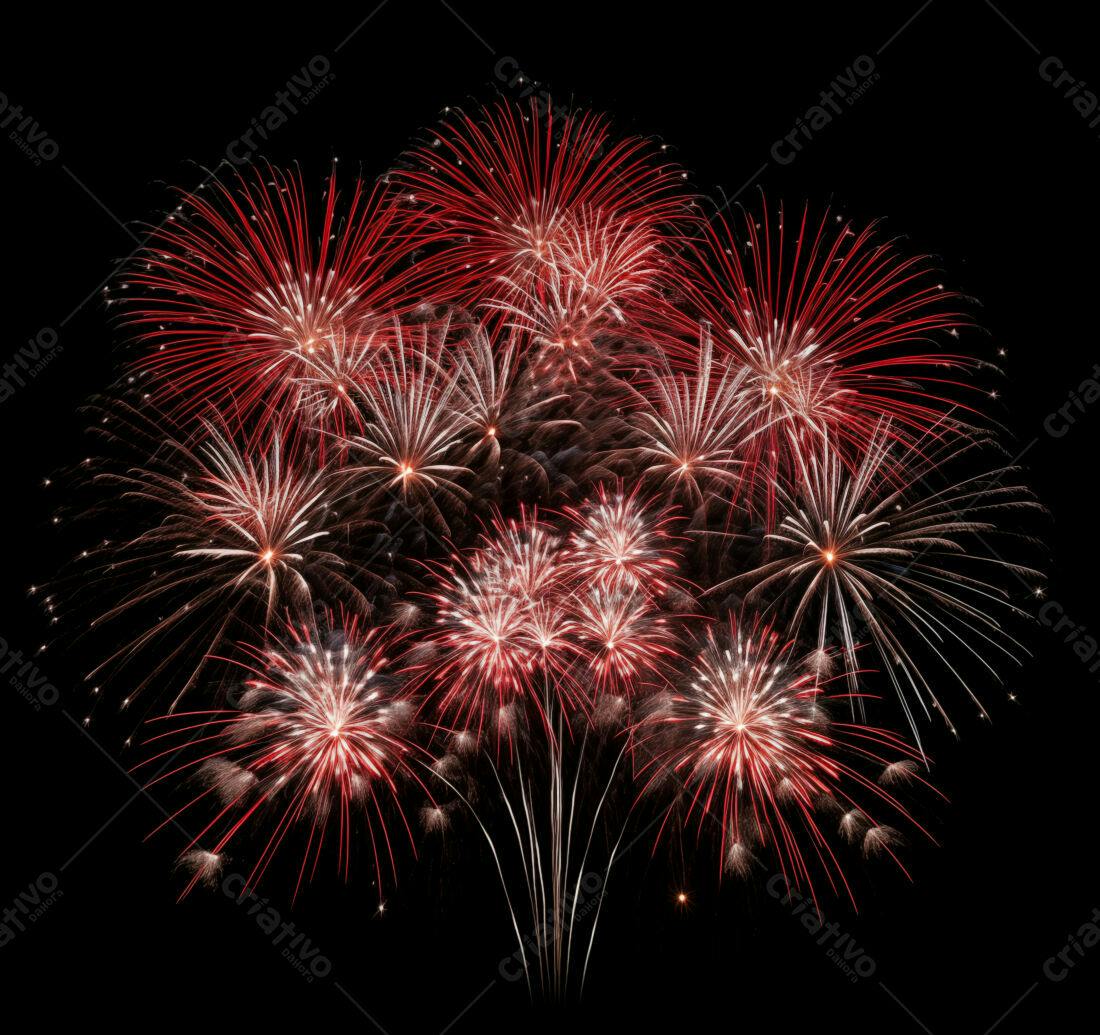 Textura Fogo de Artifício Vermelho e Branco para Fundo