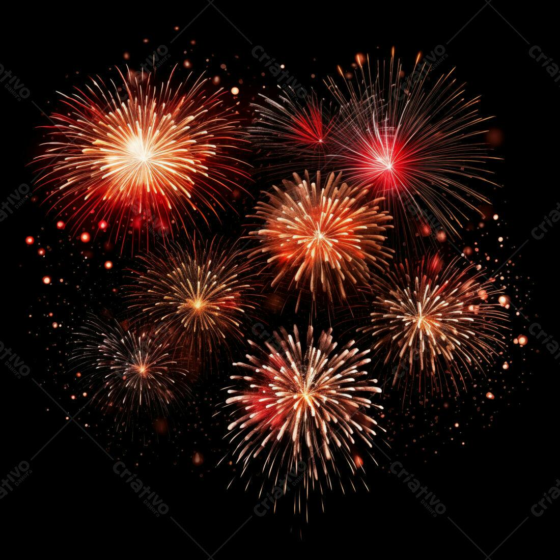 Textura Fogo de Artifício Vermelho e Dourado para Fundo