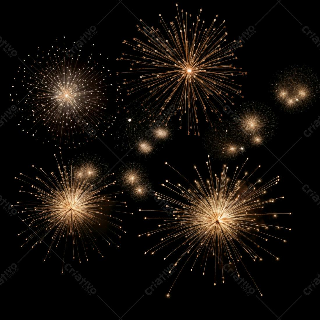 Textura Fogo de Artifício Dourado para Fundo