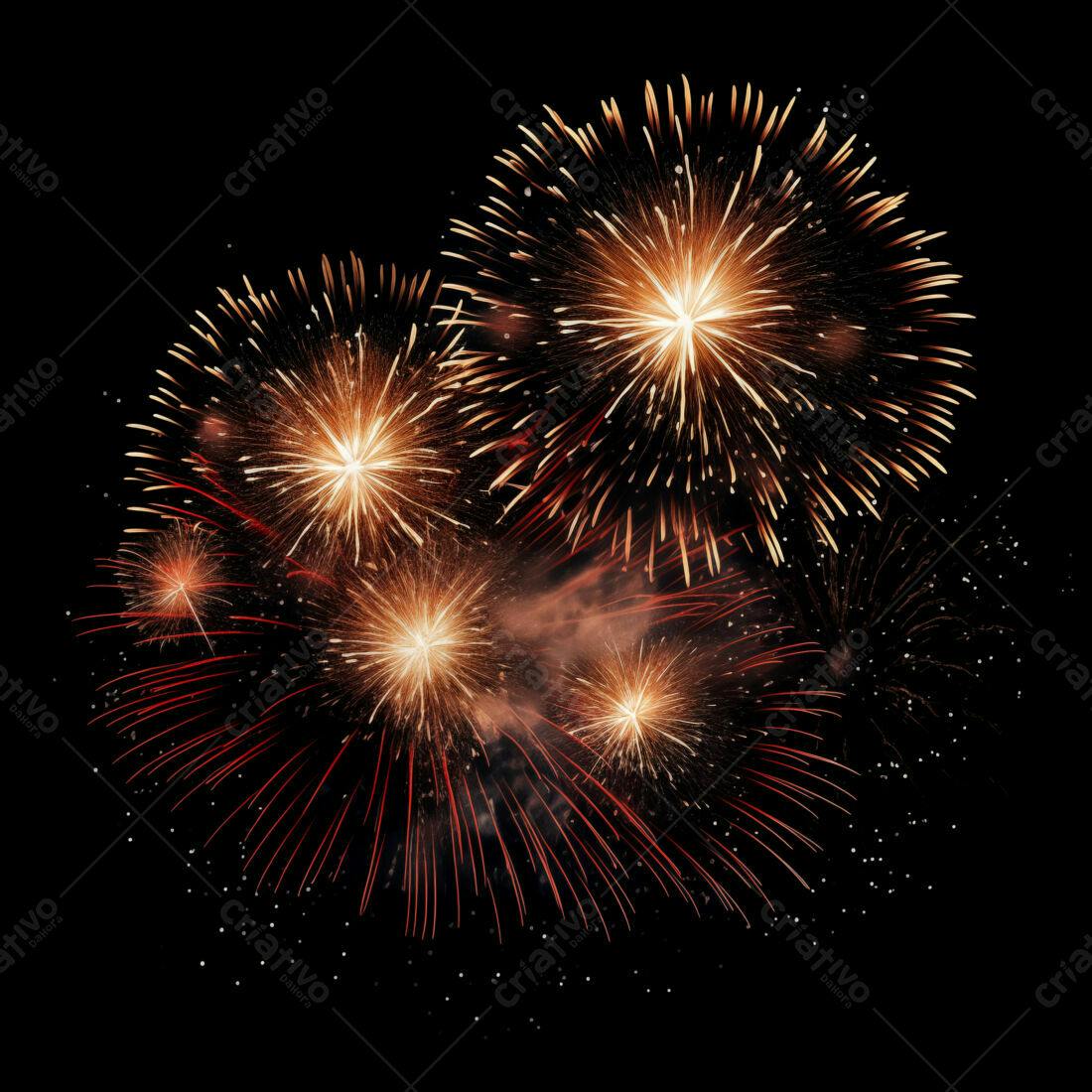 Textura Fogo de Artifício Dourado e Vermelho para Fundo