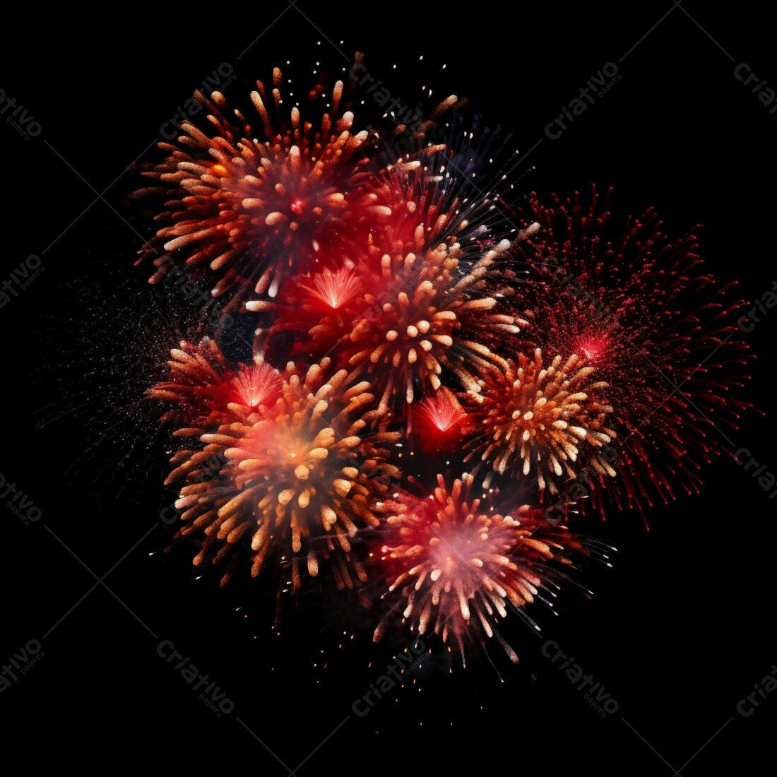 Textura Fogos de Artifício Vermelhos e Dourados para Fundo
