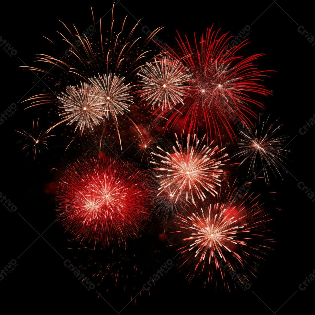 Textura Fogo de Artifício Vermelho e Branco para Fundo