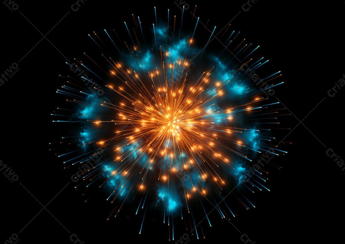 Textura Fogo de Artifício Azul e Laranja para Fundo