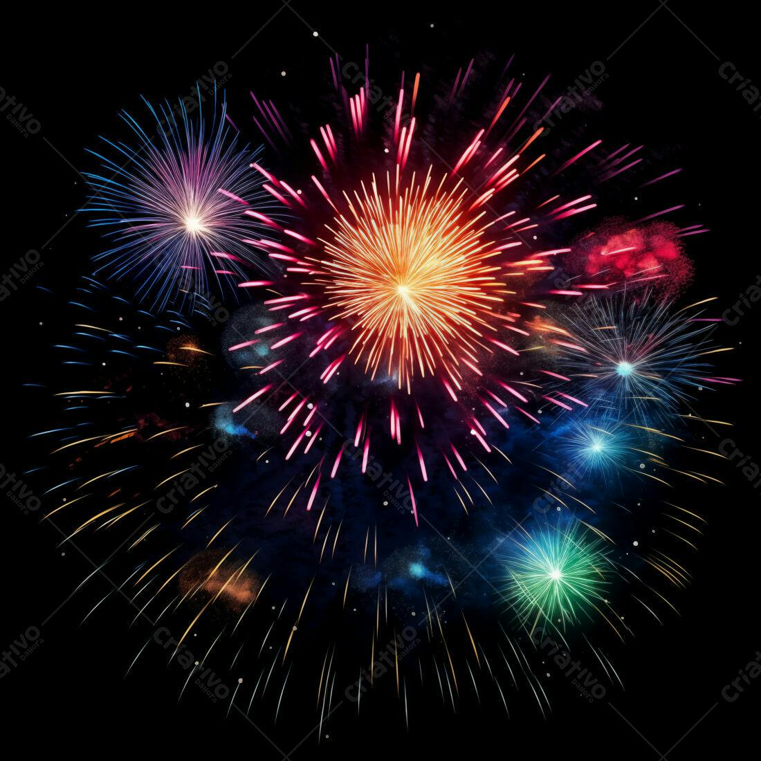 Textura Fogo de Artifício Colorido para Fundo