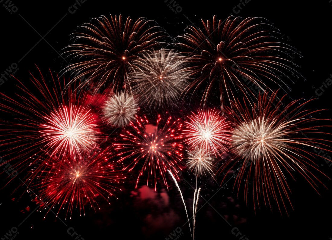 Textura Fogo de Artifício Vermelho e Branco para Fundo