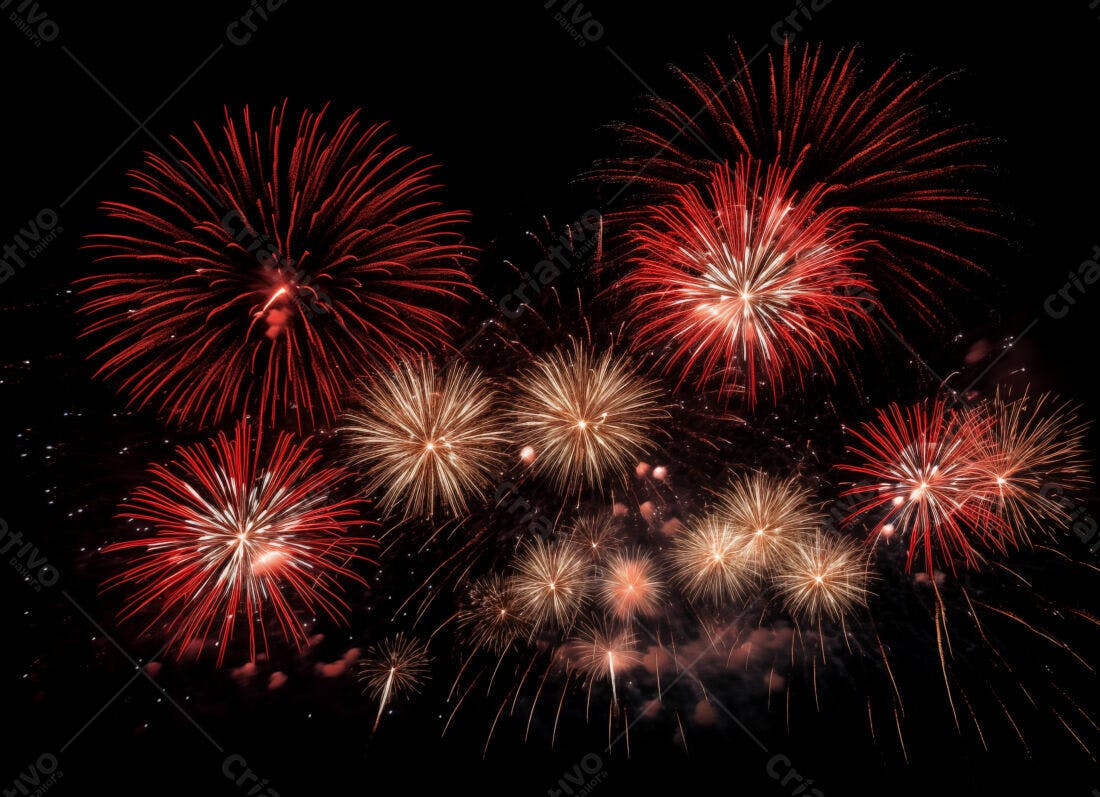 Textura Fogo de Artifício Vermelho e Dourado para Fundo