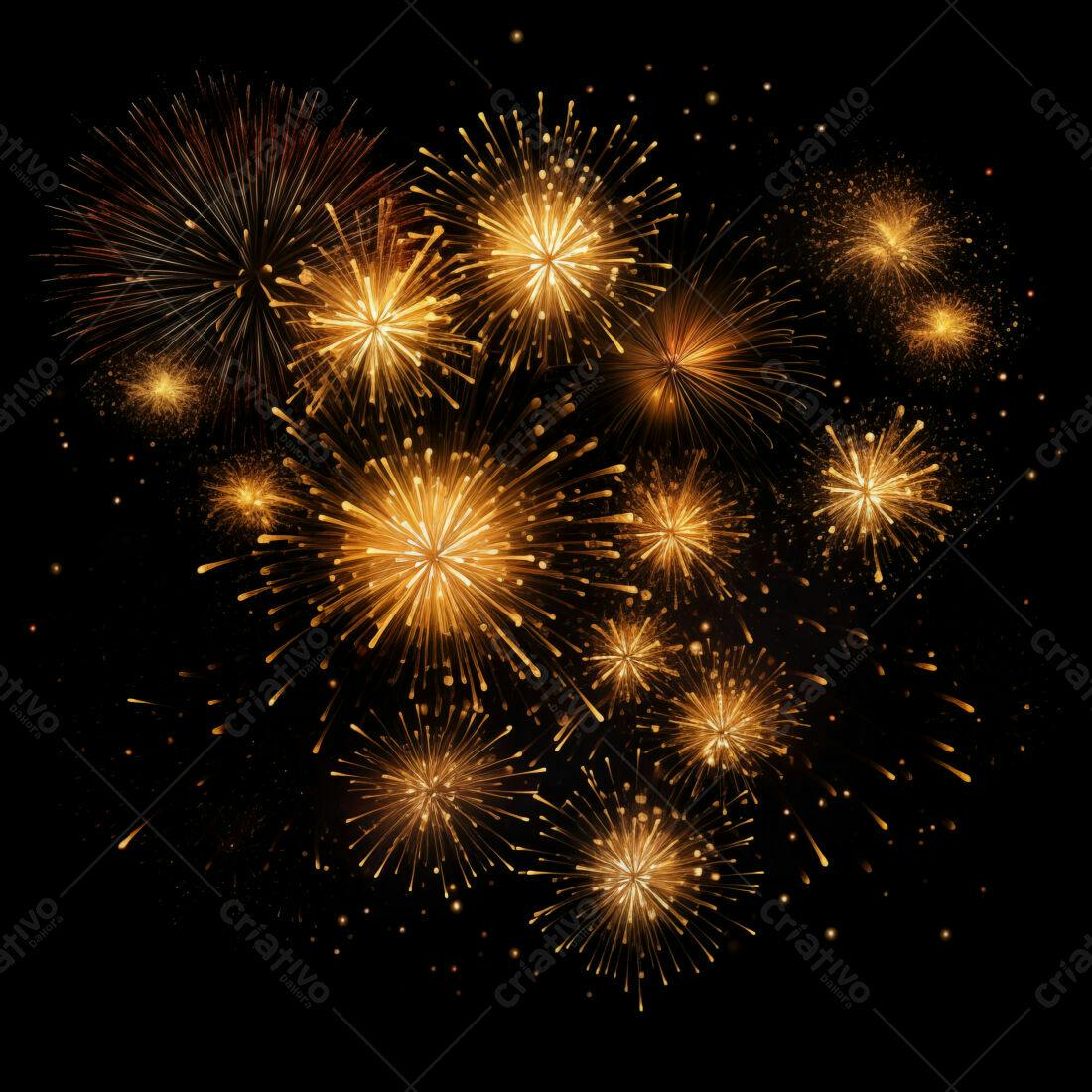 Textura Fogo de Artifício Dourado para Fundo