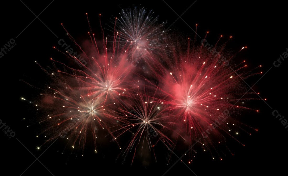Textura Fogos de Artifício Vermelhos e Brancos para Fundo