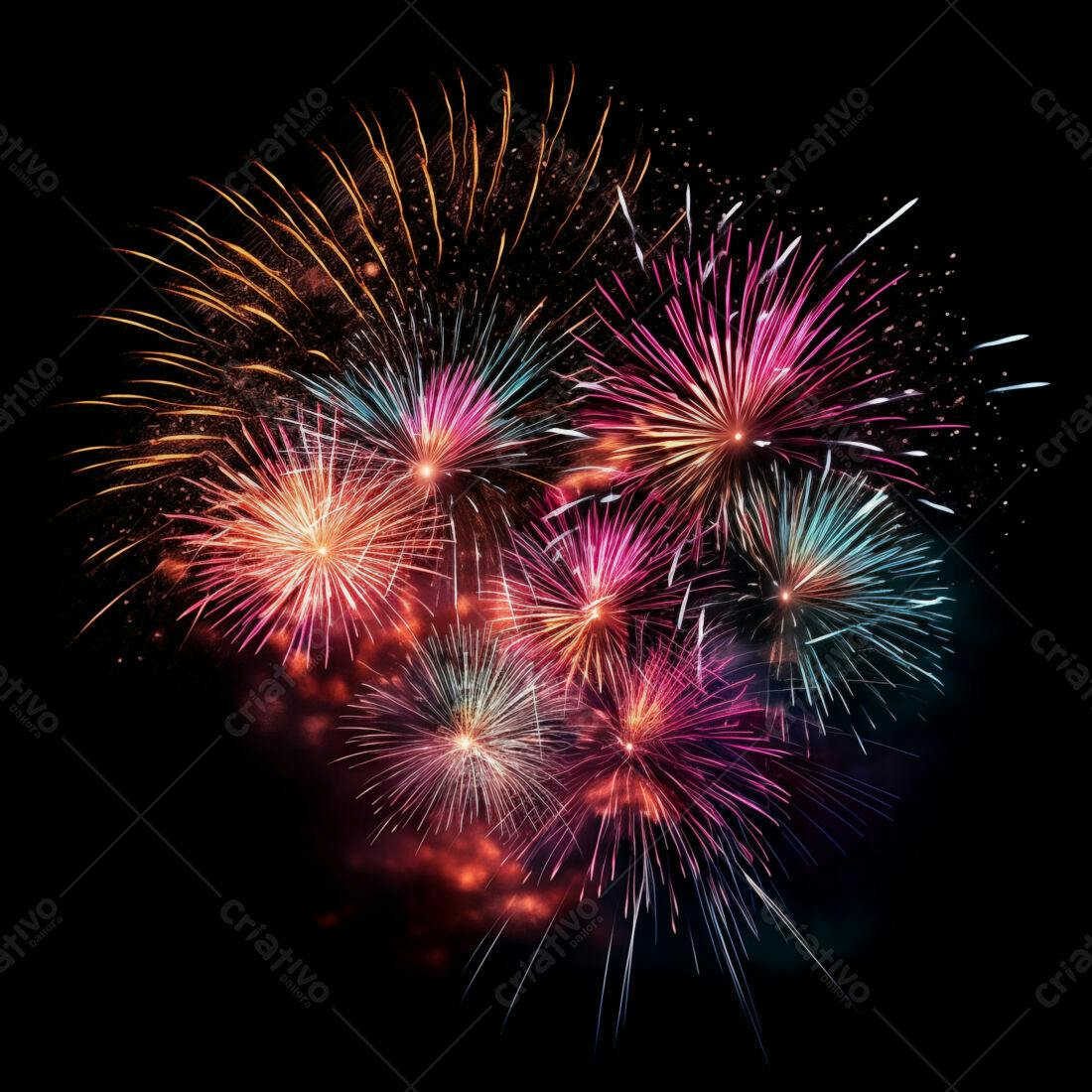 Textura Fogo de Artifício Colorido para Fundo