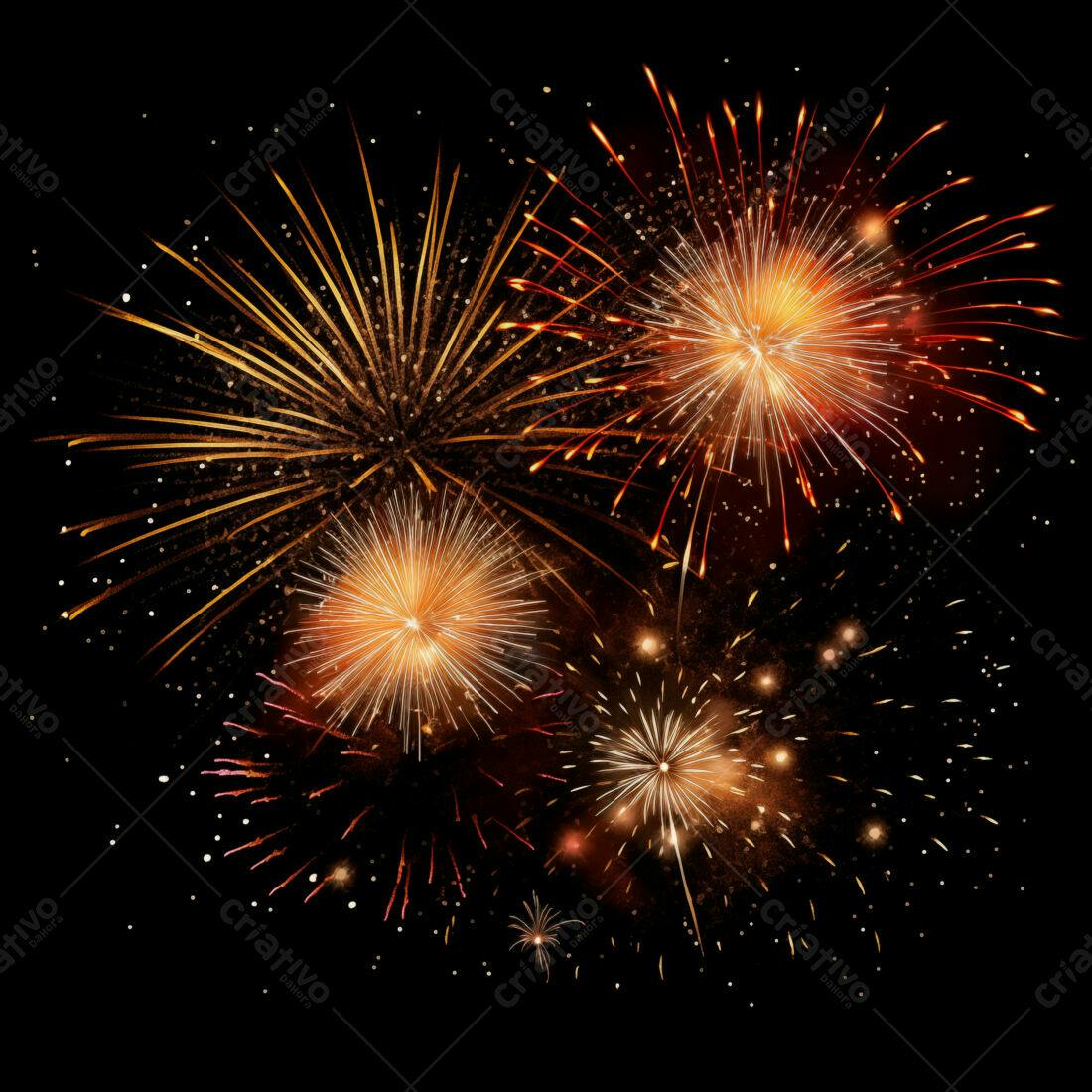 Textura Fogo de Artifício Dourado e Vermelho para Fundo