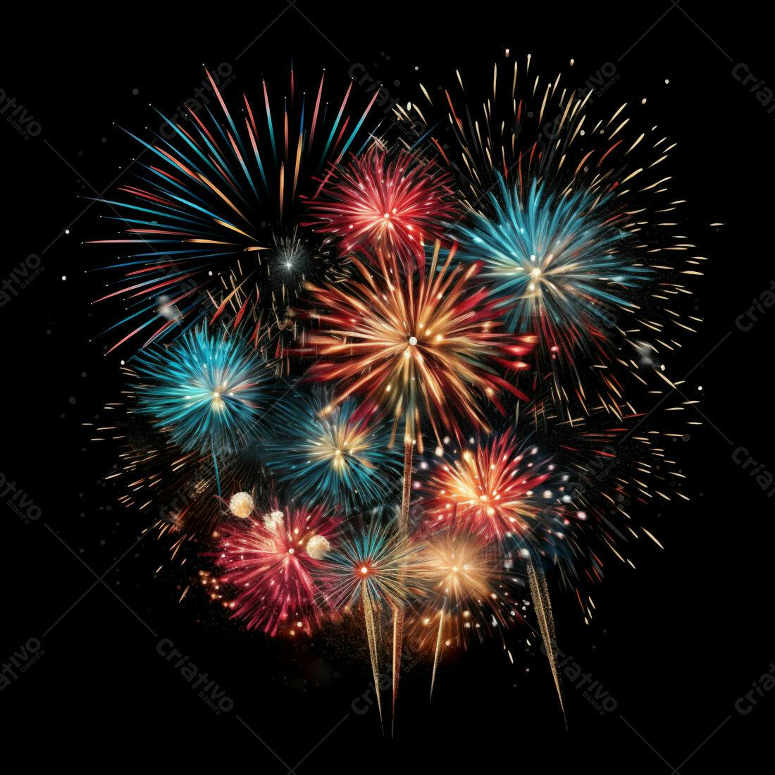 Textura Fogo de Artifício para Fundo Festivo
