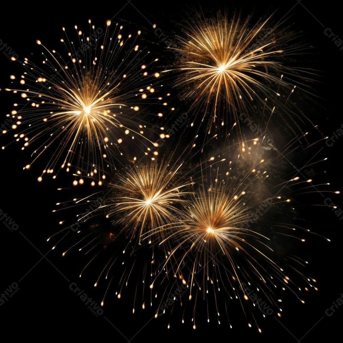 Textura Fogos de Artifício Dourados para Fundo