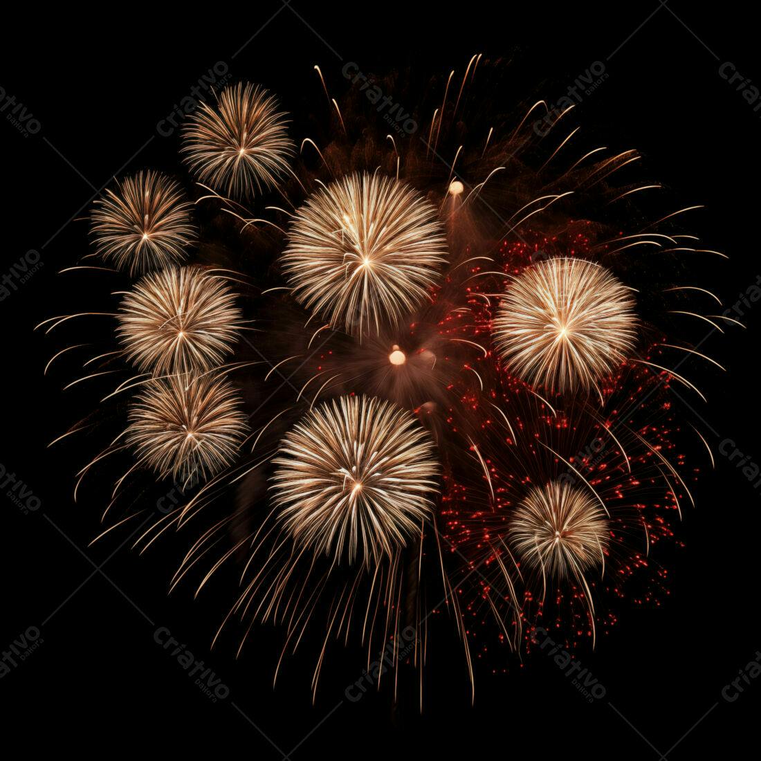 Textura Fogo de Artifício Dourado e Vermelho para Fundo