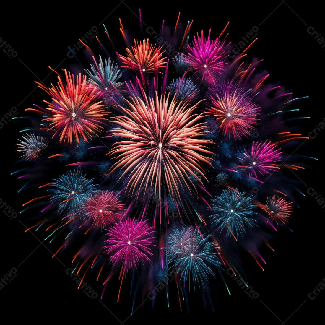 Textura Fogo de Artifício Colorido para Fundo