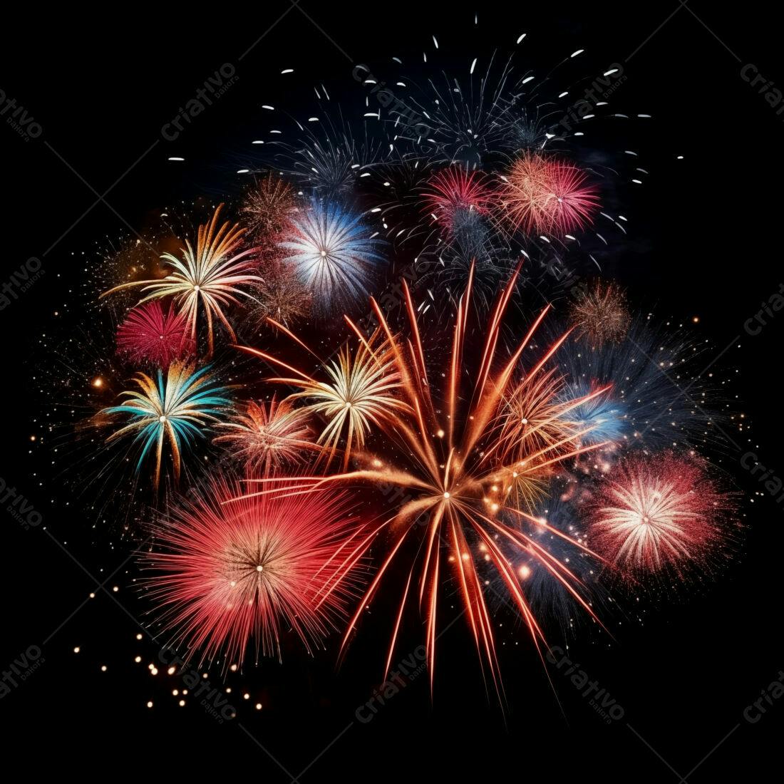 Textura Fogo de Artifício para Fundo Festivo